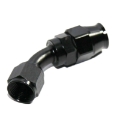 1x 8AN AN-8 Fitting Black 45° Degree Swivel Fuel Oil Gas Line PTFE Hose End New