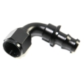(one) 90 Degree AN8 8AN AN-8 Push On/ Push Lock Hose End Fitting Adapter Black